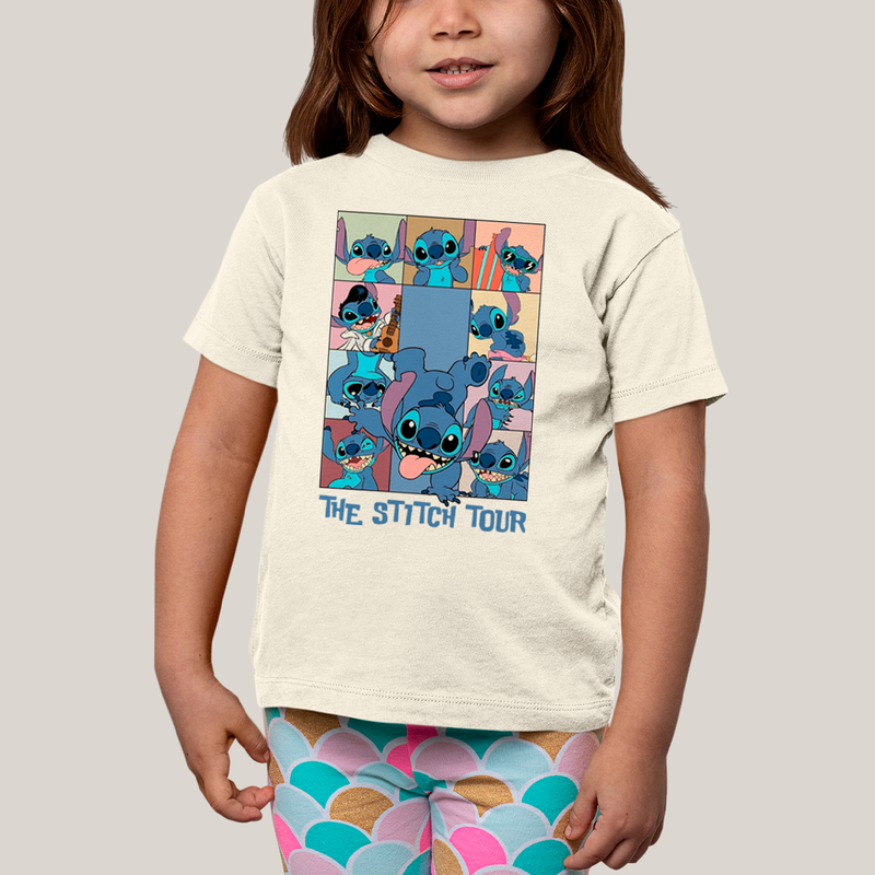 Camiseta Infantil Algodão Unissex T shirt Lilo & Stitch The Stitch Tour