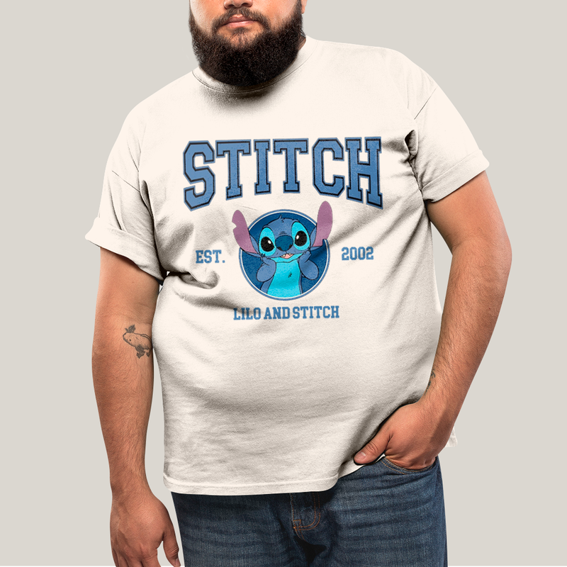 Camiseta Plus Size Algodão Unissex T shirt Lilo & Stitch Est.2002