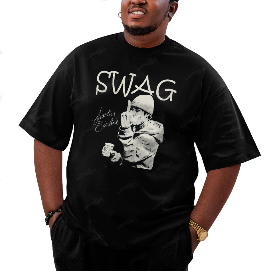 Camiseta Plus Size Algodão Justin Bieber Swag Dedo do Meio