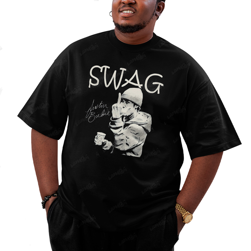Camiseta Plus Size Algodão Justin Bieber Swag Dedo do Meio