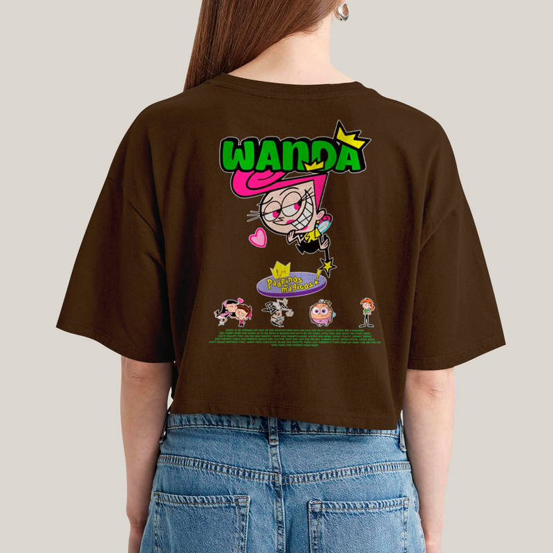 Cropped Oversized Algodão Unissex T shirt Cosmo & Wanda BFF ou casal FC