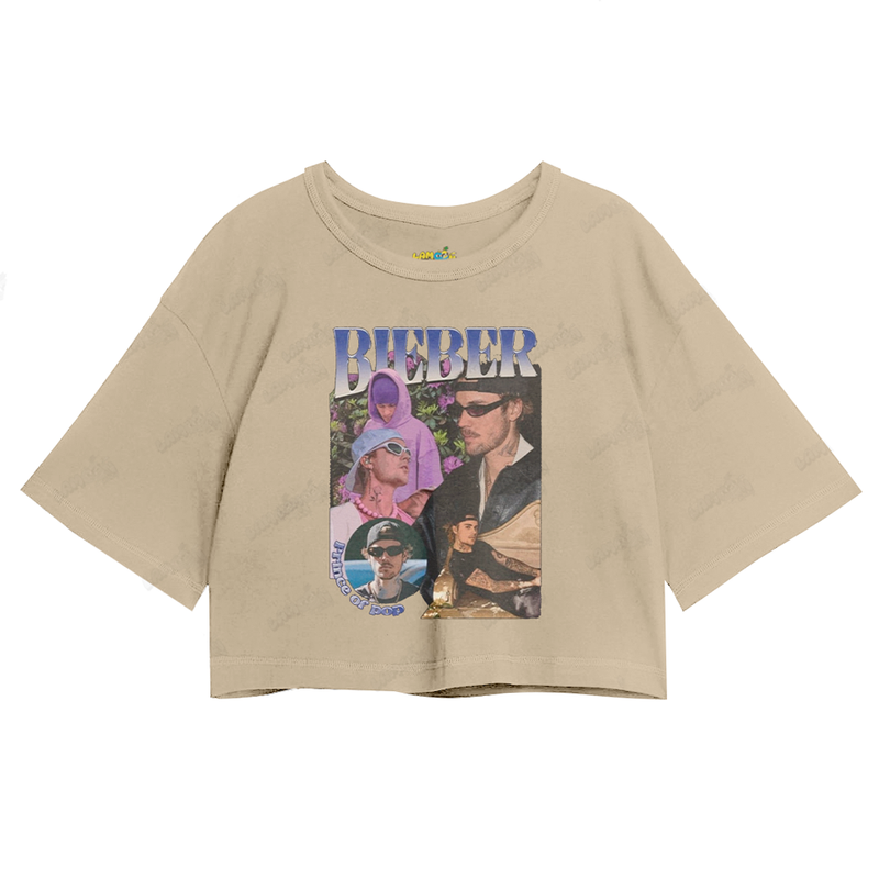 Cropped Oversized Algodão Justin Bieber Prince Of Pop