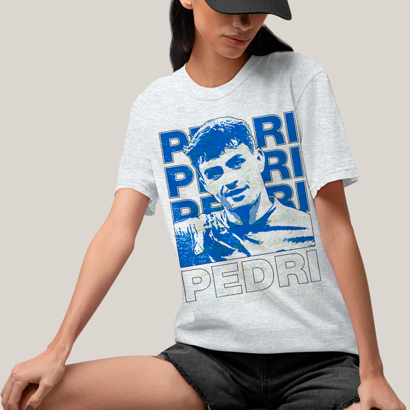 Camiseta Algodão Unissex T shirt Pedri Jogador Barcelona Espanha