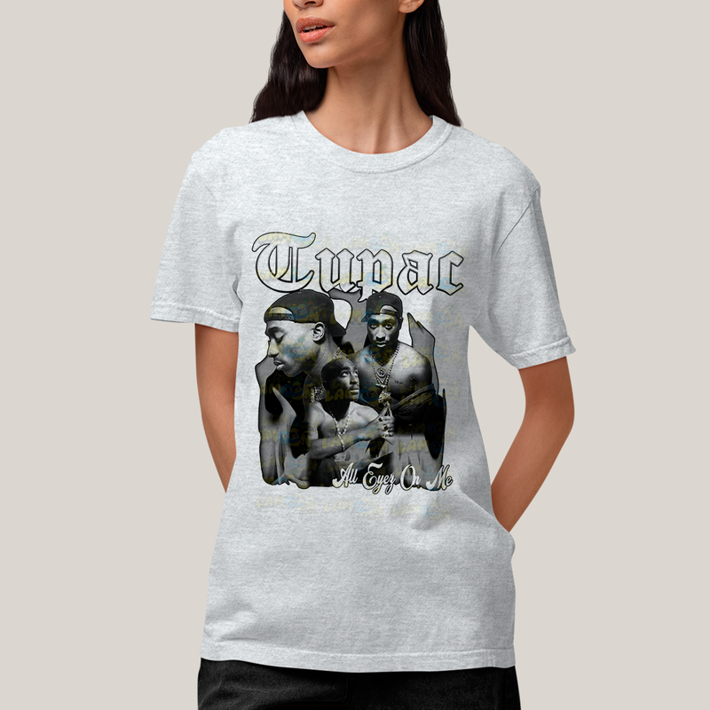 Camiseta Algodão Unissex T shirt - Tupac All Eyes On Me Black and White