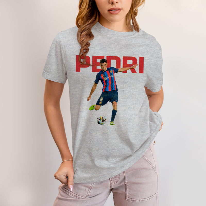 Camiseta Algodão Unissex T shirt - Pedri Jogador Barcelona Espanha
