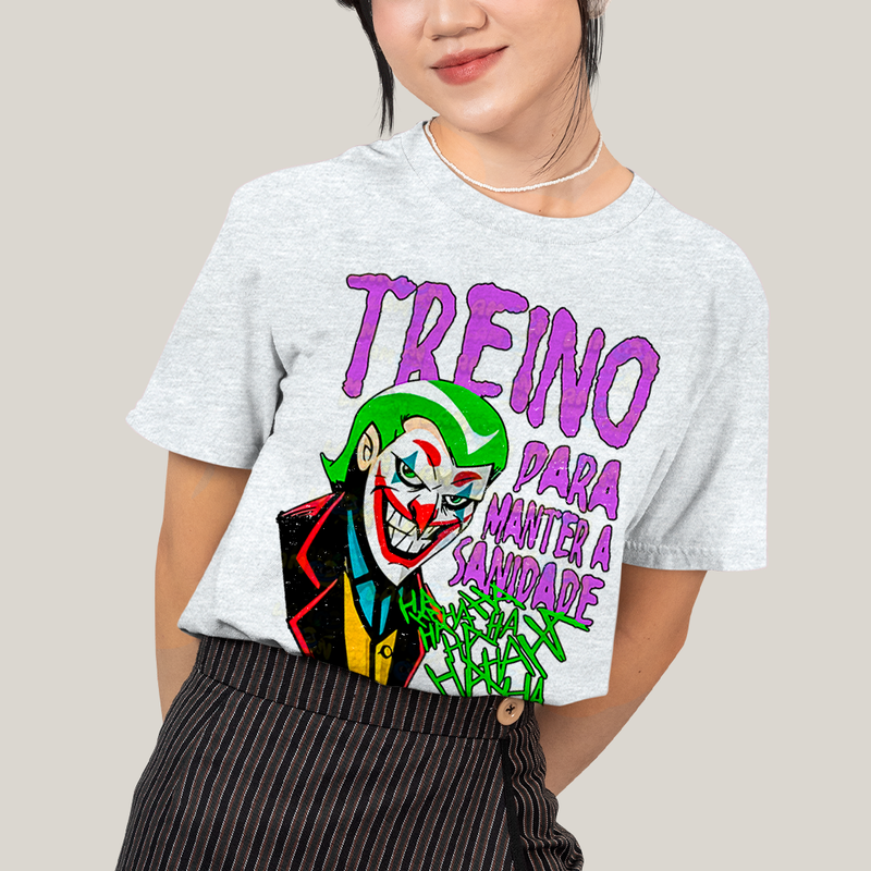 Camiseta Algodão Unissex T shirt- Treino Para Manter a Sanidade Coringa DC batman