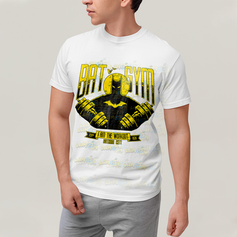 Camiseta Algodão Unissex T shirt - Batman Bat Gym i am the workout