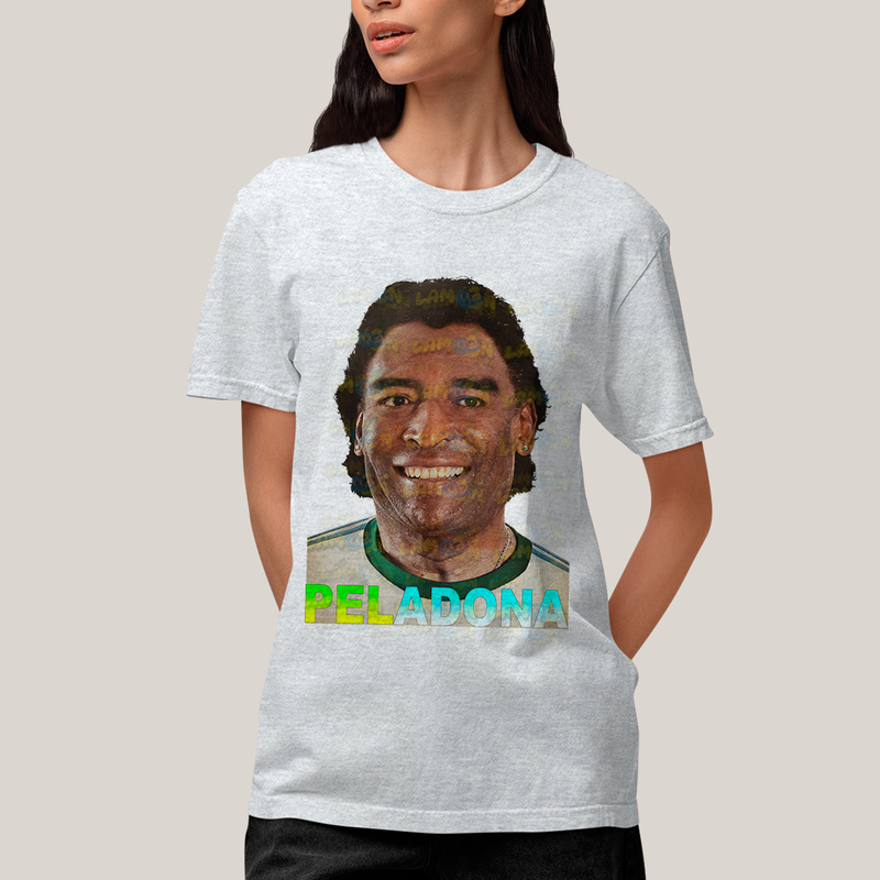 Camiseta Algodão Unissex T shirt - Pelé & Maradona Peladona Meme