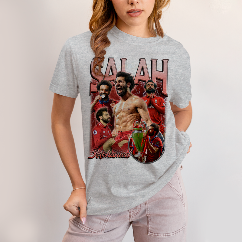 Camiseta Algodão Unissex T shirt - Mohamed Salah jogador de futebol