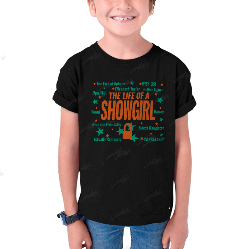 Camiseta Infantil Algodão Taylor Swift The Life of a Showgirl