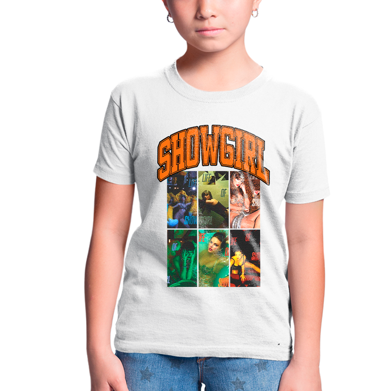 Camiseta Infantil Algodão Taylor Swift Showgirl
