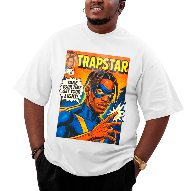Camiseta Plus Size Algodão Travis Scott Trapstar Comics
