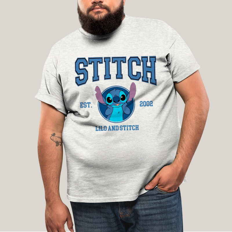 Camiseta Plus Size Algodão Unissex T shirt Lilo & Stitch Est.2002