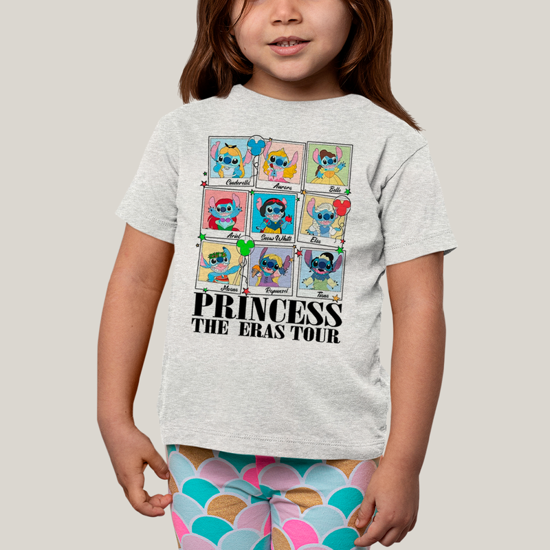 Camiseta Infantil Algodão Unissex T shirt Lilo & Stitch Princess The Eras Tour FC