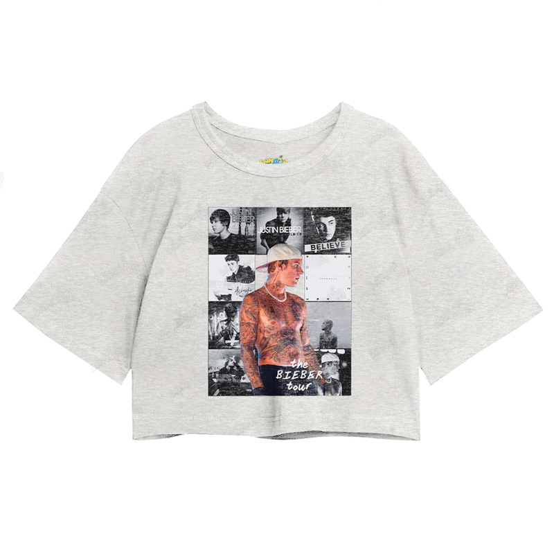 Cropped Oversized Algodão Justin Bieber The Bieber Tour