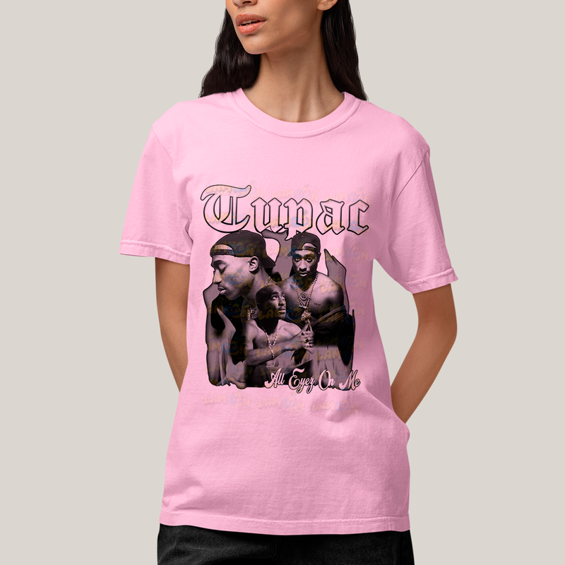 Camiseta Algodão Unissex T shirt - Tupac All Eyes On Me Black and White