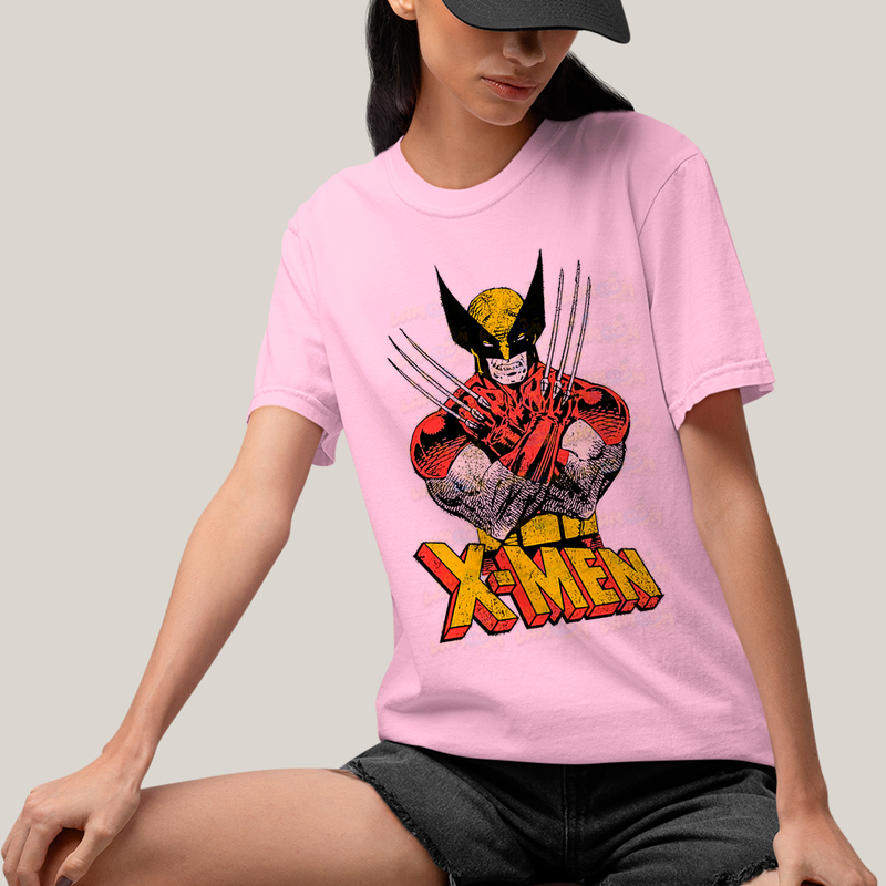 Camiseta Algodão Unissex T shirt - X Men Wolverine Traje Marrom