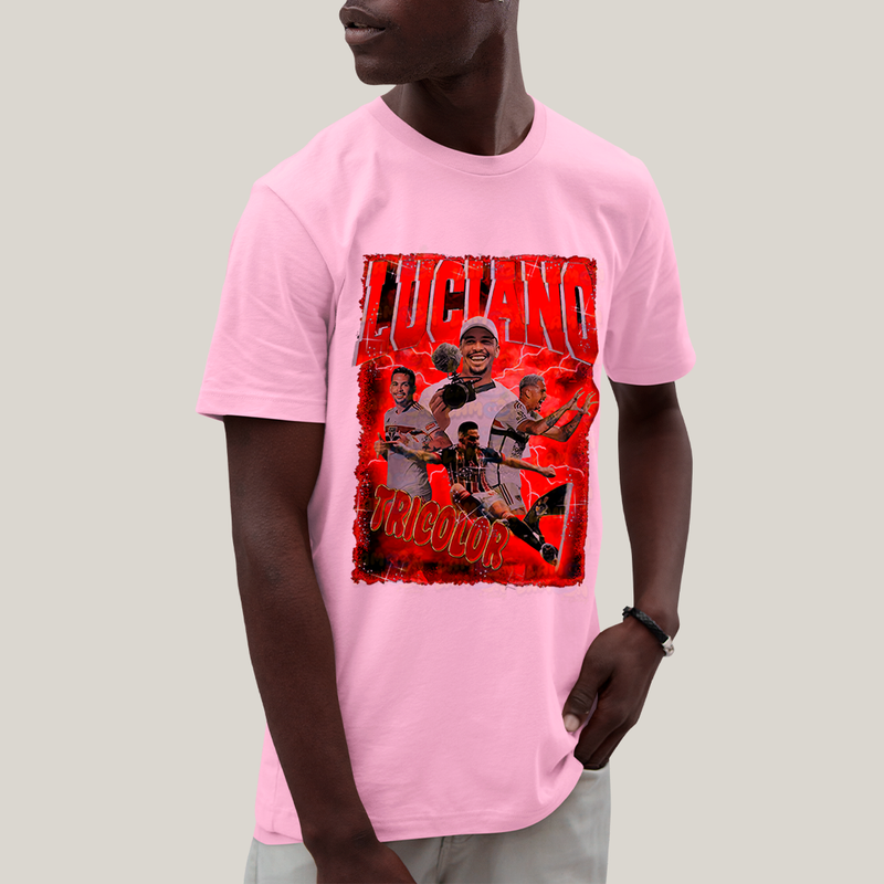 Camiseta Algodão Unissex T shirt Graphic Tee Luciano Tricolor Jogador de Futebol São Paulo