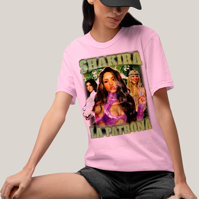 Camiseta Algodão Unissex Tshirt Graphic Tee Shakira La Patrona