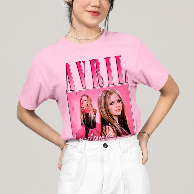 Camiseta Algodão Unissex T shirt - Avril Lavigne Pink