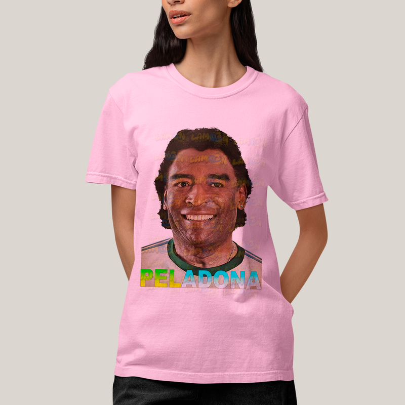 Camiseta Algodão Unissex T shirt - Pelé & Maradona Peladona Meme