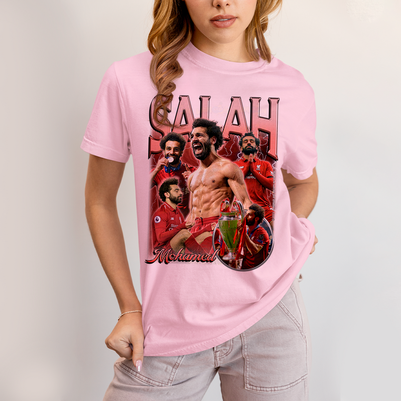 Camiseta Algodão Unissex T shirt - Mohamed Salah jogador de futebol