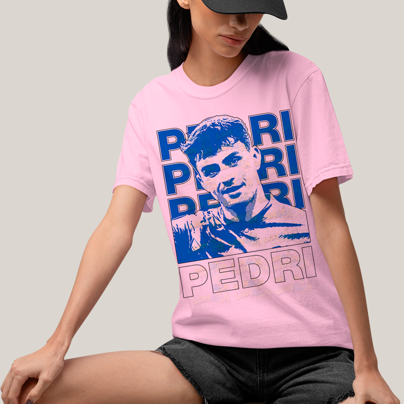 Camiseta Algodão Unissex T shirt Pedri Jogador Barcelona Espanha