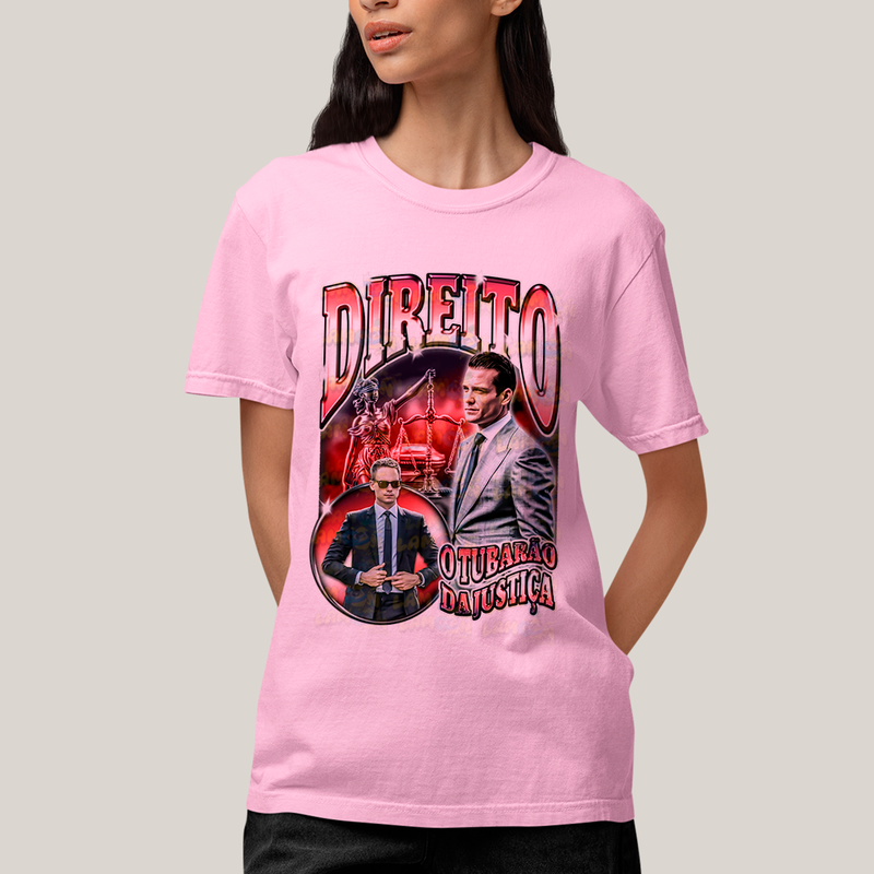 Camiseta Algodão Unissex T shirt - Direito o Tubarão da Justiça Meme advogado advocacia