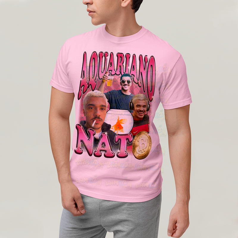 Camiseta Algodão Unissex T shirt - Aquariano Nato Chico Moedas