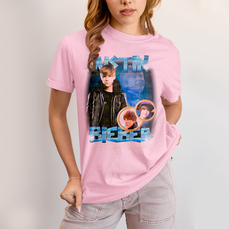 Camiseta Algodão Unissex T shirt Graphic Tee Justin Bieber Jovem