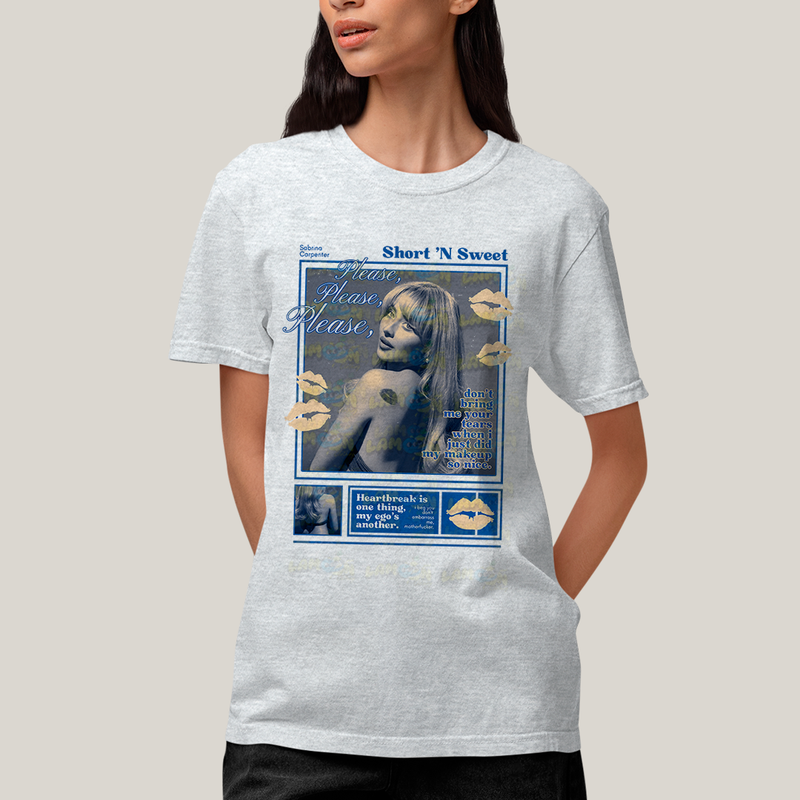 Camiseta Algodão Unissex T shirt Please Sabrina Carpenter Short Sweet