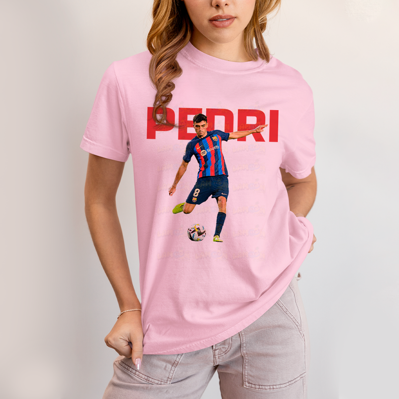 Camiseta Algodão Unissex T shirt - Pedri Jogador Barcelona Espanha