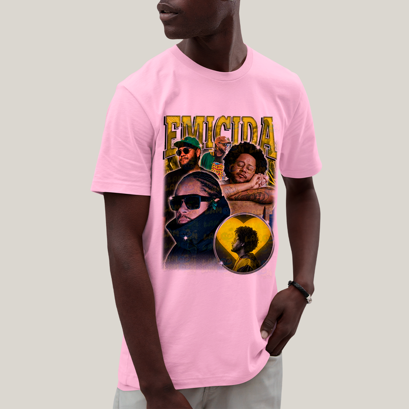 Camiseta Algodão Unissex T shirt - Emicida Amarelo cantor rap hip hop