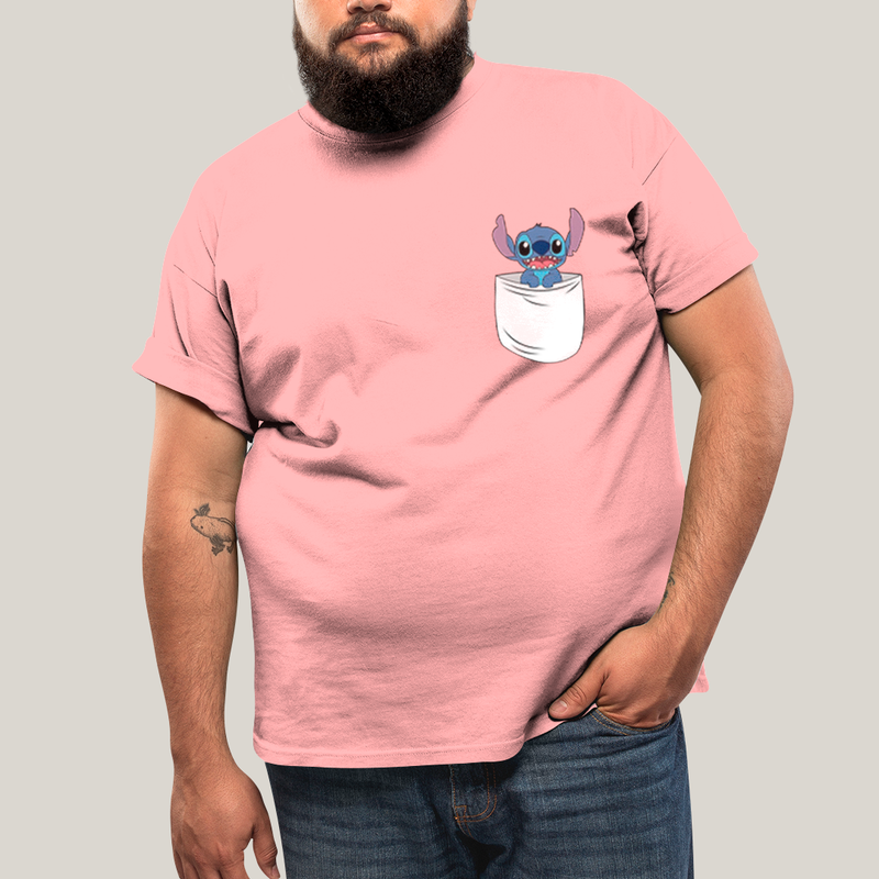 Camiseta Plus Size Algodão Unissex T shirt Lilo & Stitch Orelha Caida FC