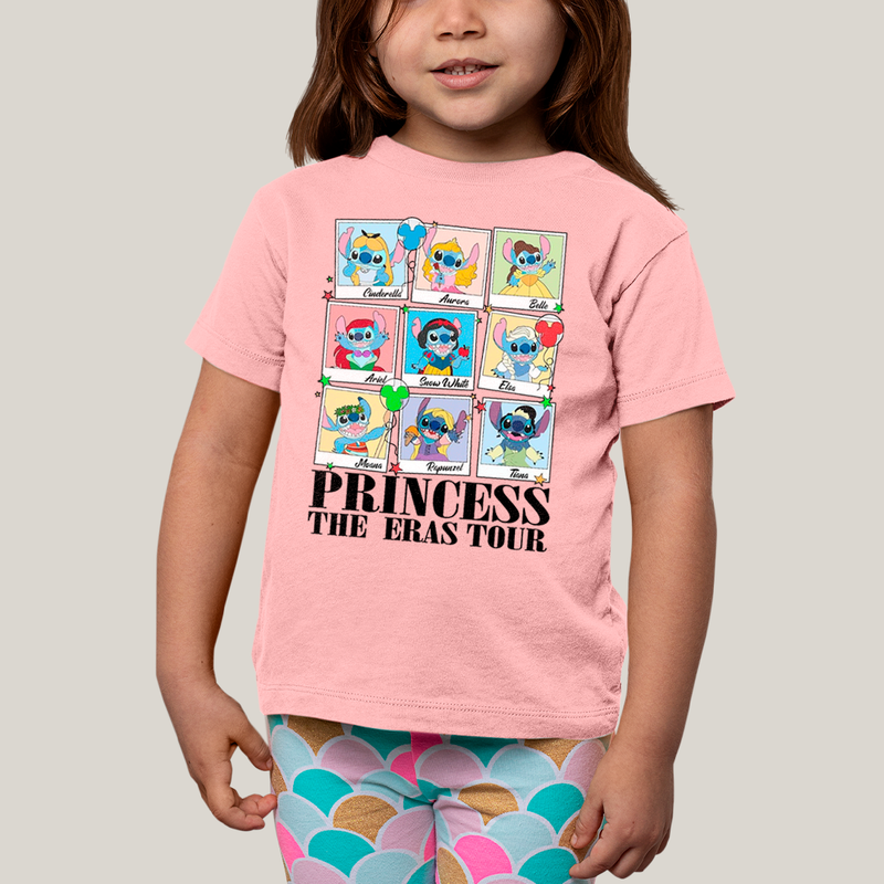 Camiseta Infantil Algodão Unissex T shirt Lilo & Stitch Princess The Eras Tour FC