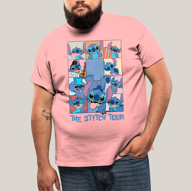 Camiseta Plus Size Algodão Unissex T shirt Lilo & Stitch The Stitch Tour