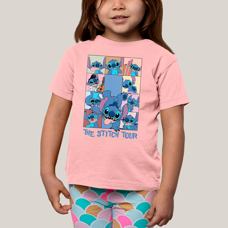 Camiseta Infantil Algodão Unissex T shirt Lilo & Stitch The Stitch Tour