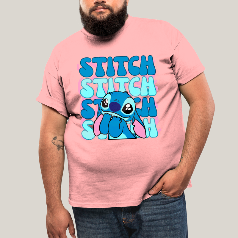 Camiseta Plus Size Algodão Unissex T shirt Lilo & Stitch Orelha Caida