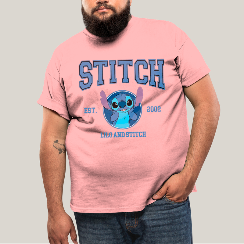 Camiseta Plus Size Algodão Unissex T shirt Lilo & Stitch Est.2002