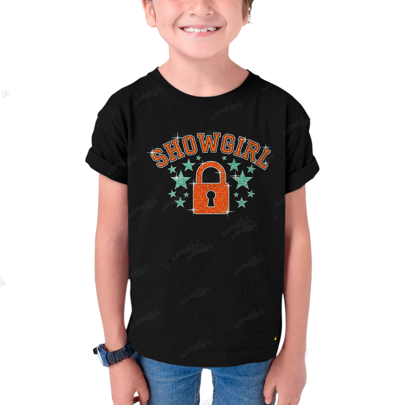 Camiseta Infantil Algodão Taylor Swift Showgirl Cadeado