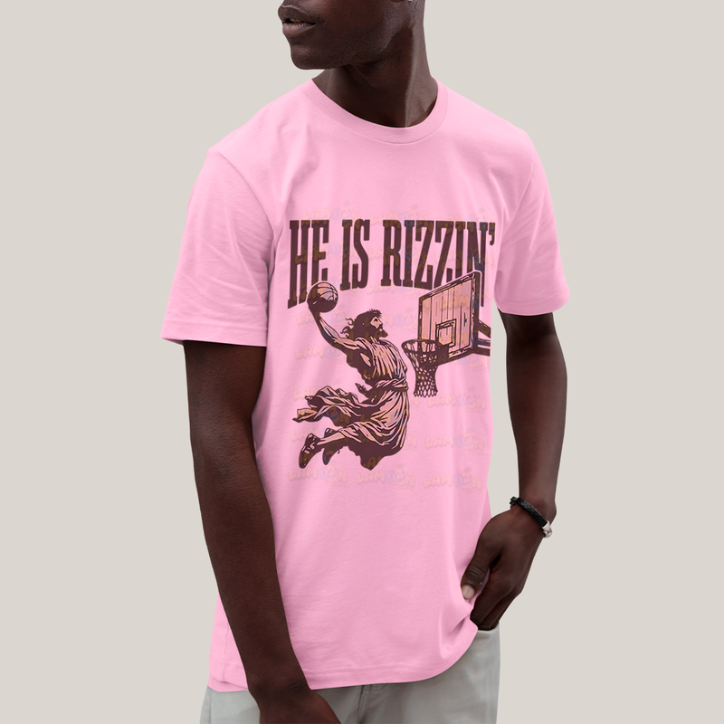 Camiseta Algodão Unissex T shirt 3690 - Jesus Cristo Jogando Basquete he is rizzin