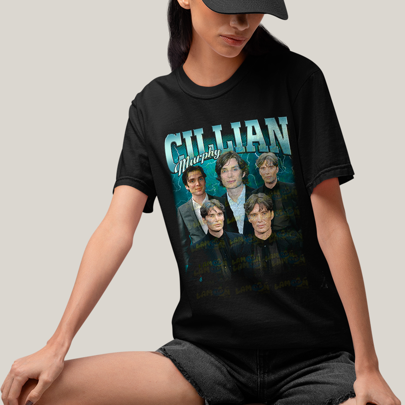 Camiseta Algodão Unissex T shirt - Cillian Murphy azul