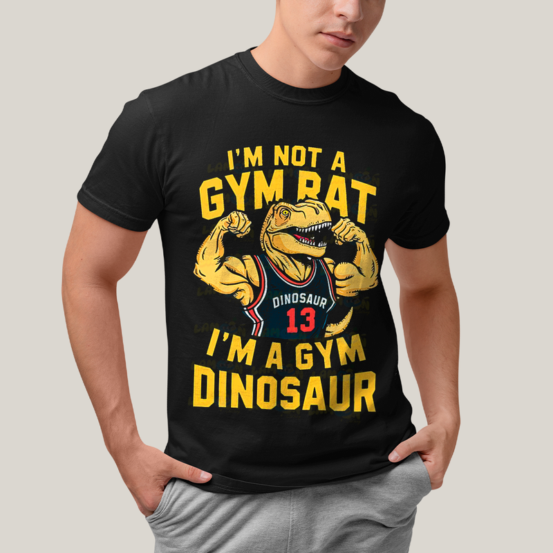 Camiseta Algodão Unissex T shirt Dinossauro Gym academia gym rat dinosaur