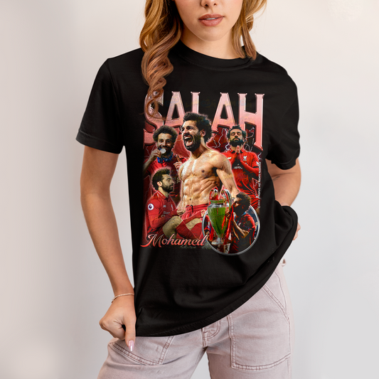 Camiseta Algodão Unissex T shirt - Mohamed Salah jogador de futebol