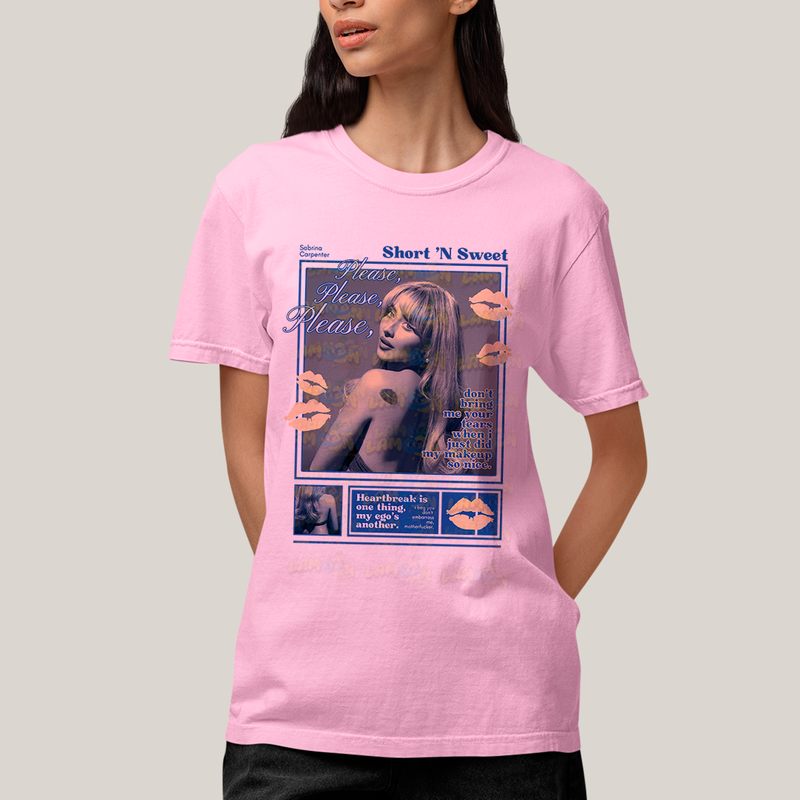 Camiseta Algodão Unissex T shirt Please Sabrina Carpenter Short Sweet