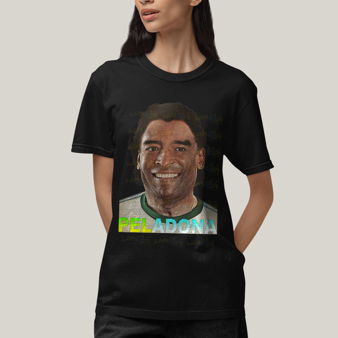 Camiseta Algodão Unissex T shirt - Pelé & Maradona Peladona Meme
