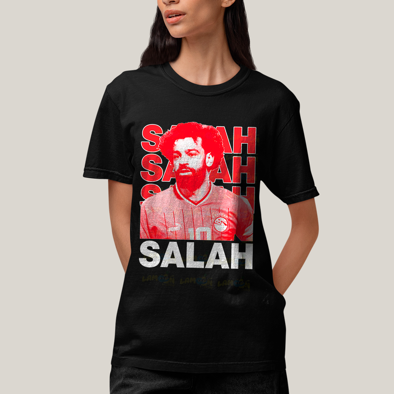 Camiseta Algodão Unissex T shirt - SALAH Mohamed jogador de futebol