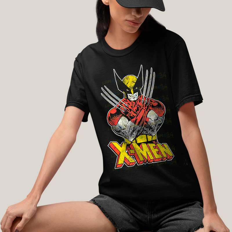 Camiseta Algodão Unissex T shirt - X Men Wolverine Traje Marrom