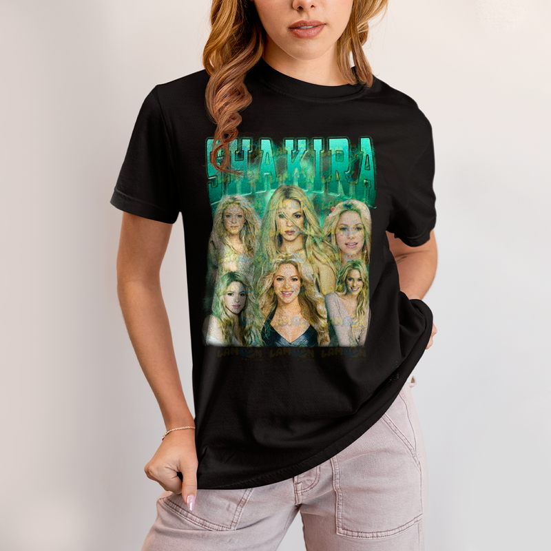 Camiseta Algodão Unissex Tshirt Graphic Tee Shakira Verde