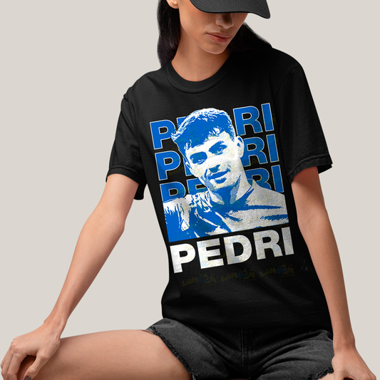 Camiseta Algodão Unissex T shirt Pedri Jogador Barcelona Espanha